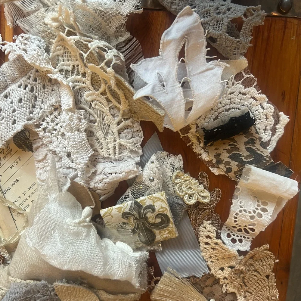 Bundle of mixed textiles for Junk Journal Etc. - Picture 7 of 10